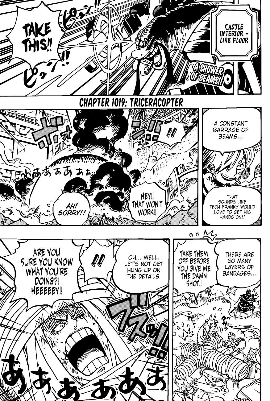 One Piece Chapter 1019 page 4 - Chapter 1019: Heliceratops