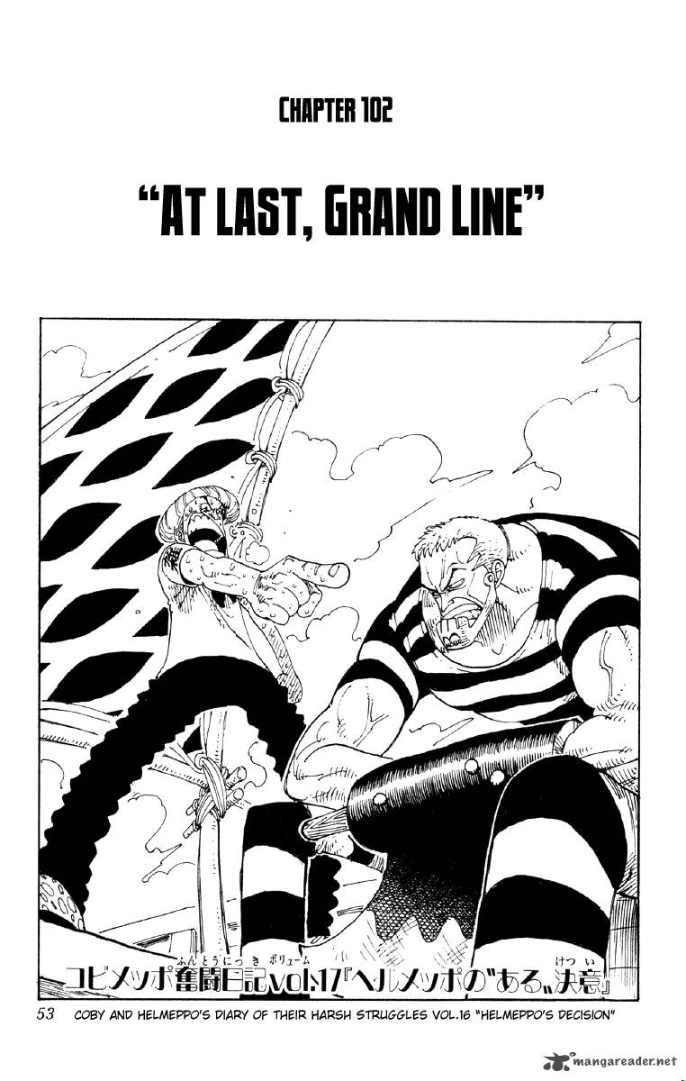 One Piece Chapter 102 page 1 - Chapter 102: Now, The Grand Line