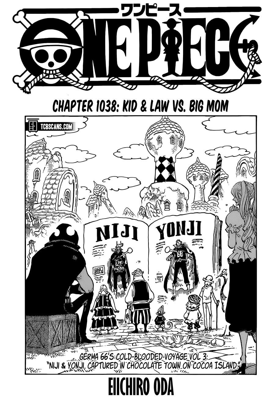 One Piece Chapter 1038 page 1 - Chapter 1038: Kid & Law vs. Big Mom