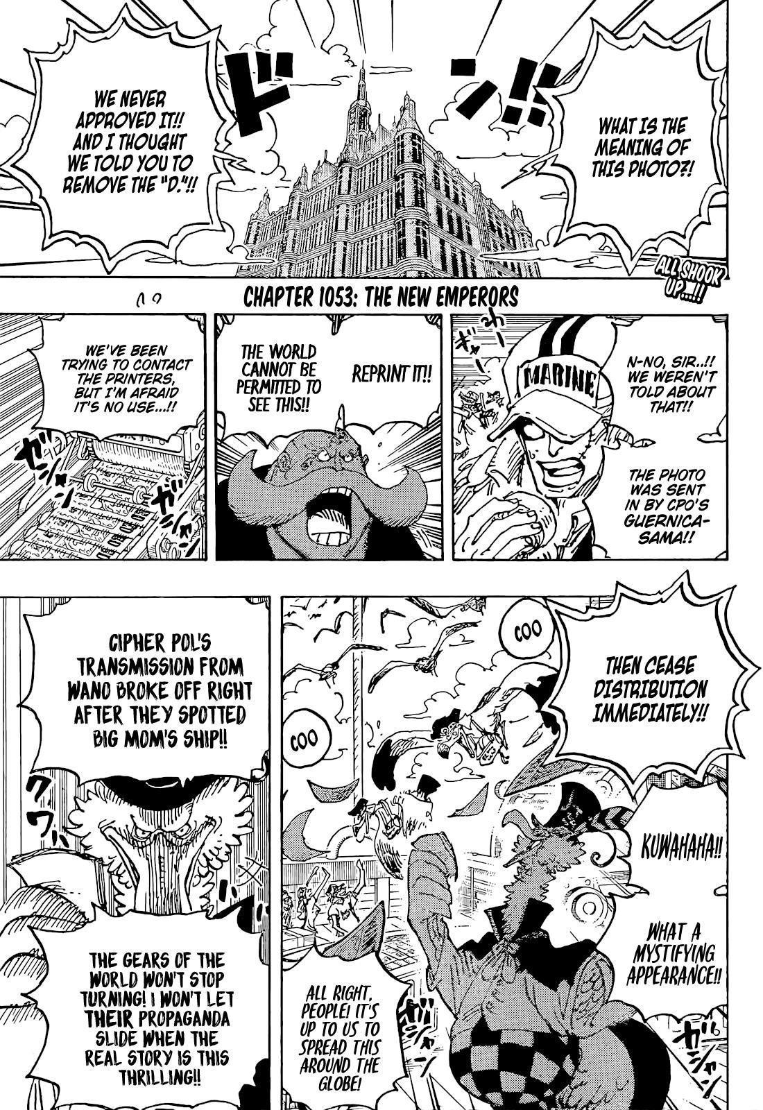 One Piece Chapter 1053 page 3 - Chapter 1053: New Emperors
