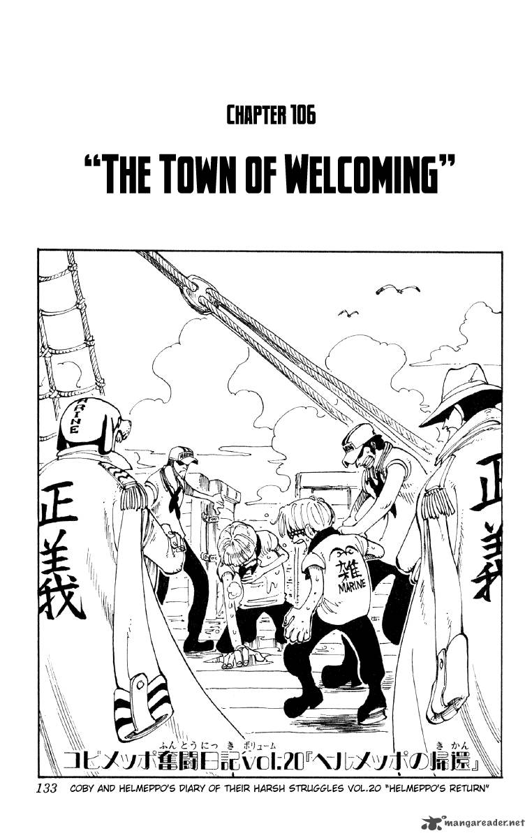 One Piece Chapter 106 page 1 - Chapter 106: The Town of Welcome