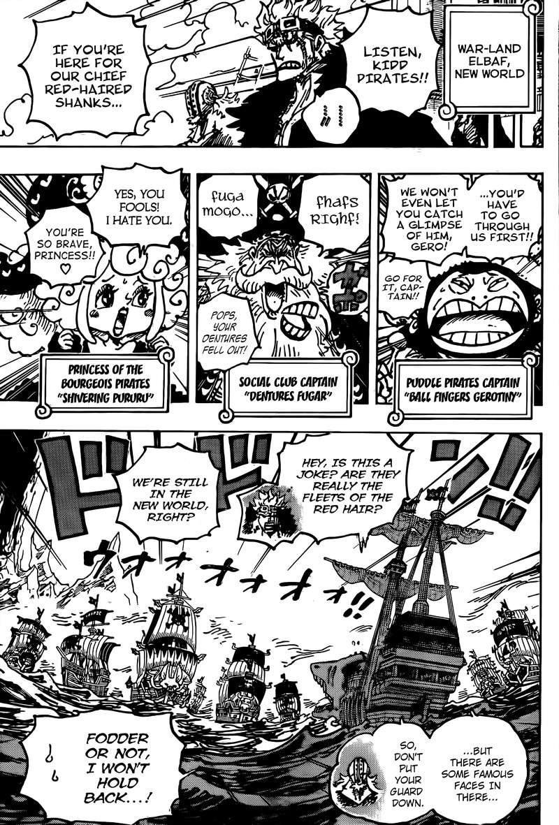 One Piece Chapter 1079 page 5 - Chapter 1079: The Emperor's Crew, The Red Hair Pirates
