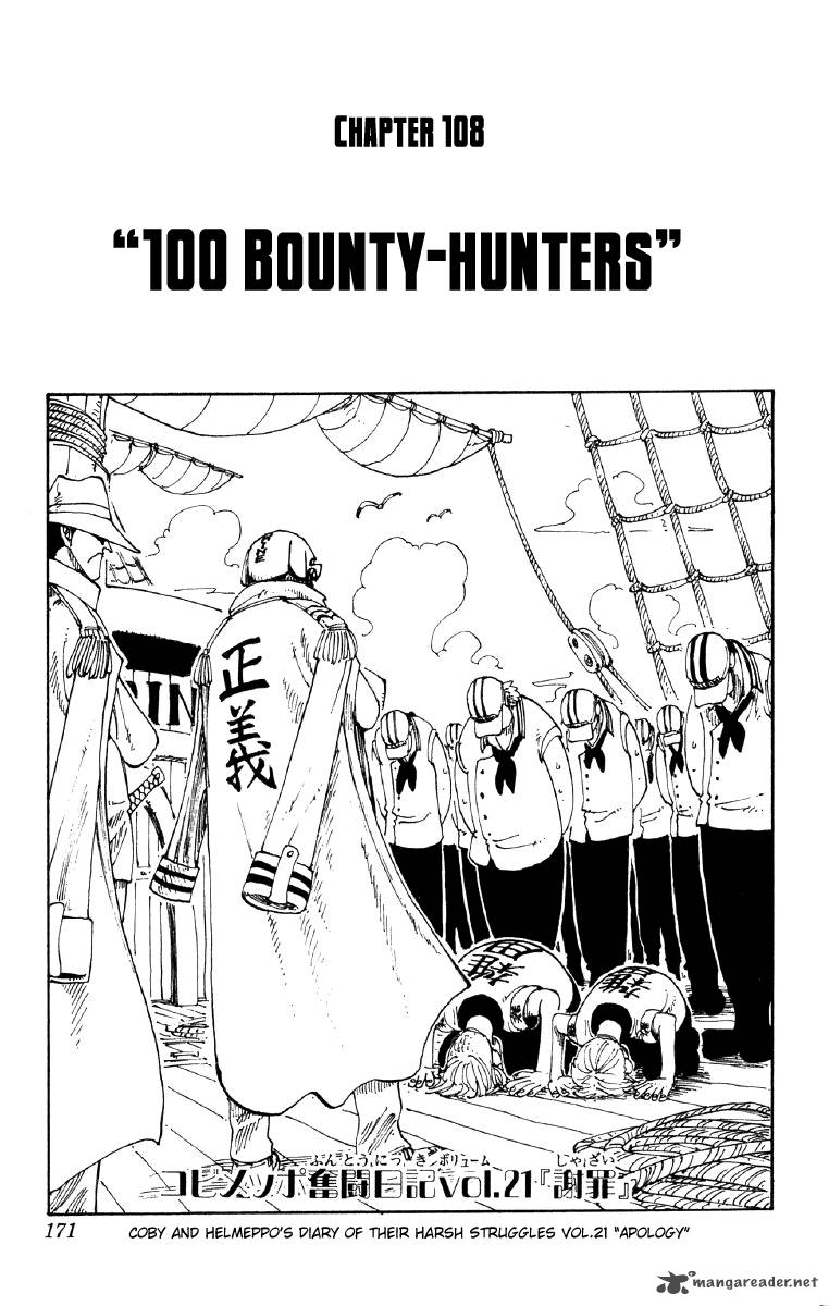 One Piece Chapter 108 page 1 - Chapter 108: 100 Bounty Hunters