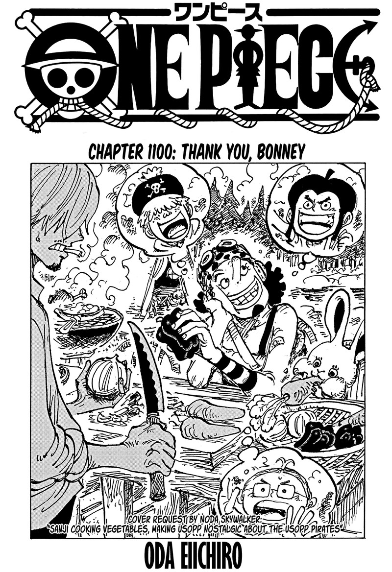 One Piece Chapter 1100 page 1 - Chapter 1100: Thank You, Bonney