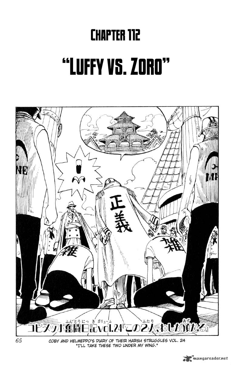 One Piece Chapter 112 page 1 - Chapter 112: Luffy vs. Zoro