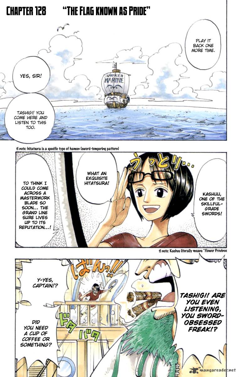 One Piece Chapter 128 page 1 - Chapter 128: Pride (Pirate Flag)