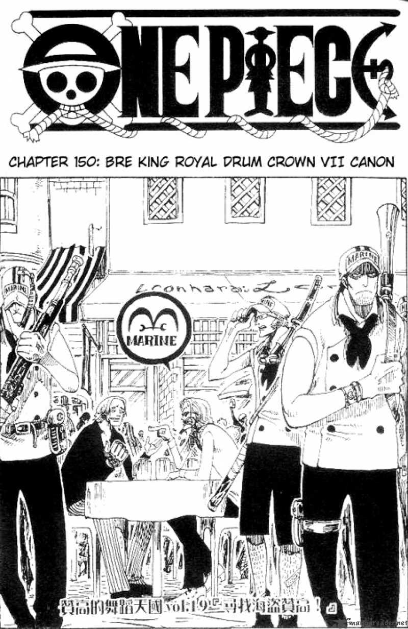One Piece Chapter 150 page 1 - Chapter 150: Royal Drum Crown 7-Shot Tin Tyrant Cannon