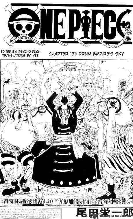 One Piece Chapter 151 page 1 - Chapter 151: The Skies of Drum