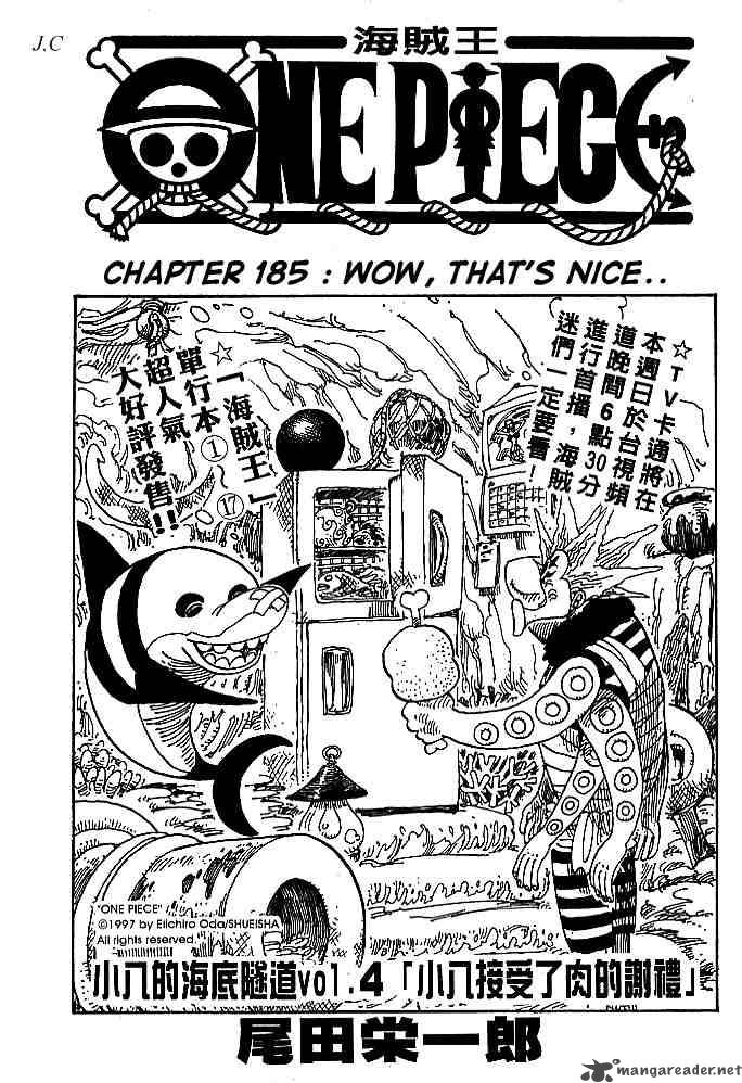 One Piece Chapter 185 page 1 - Chapter 185: Oh... Is That So?