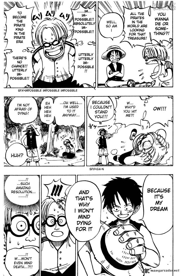 One Piece Chapter 2 page 15 - Chapter 2: That Guy, "Straw Hat Luffy"