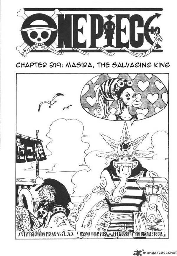 One Piece Chapter 219 page 1 - Chapter 219: Masira the Salvage King