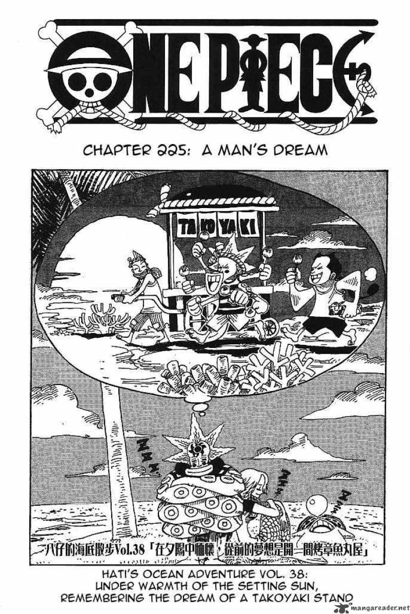 One Piece Chapter 225 page 1 - Chapter 225: People's Dreams