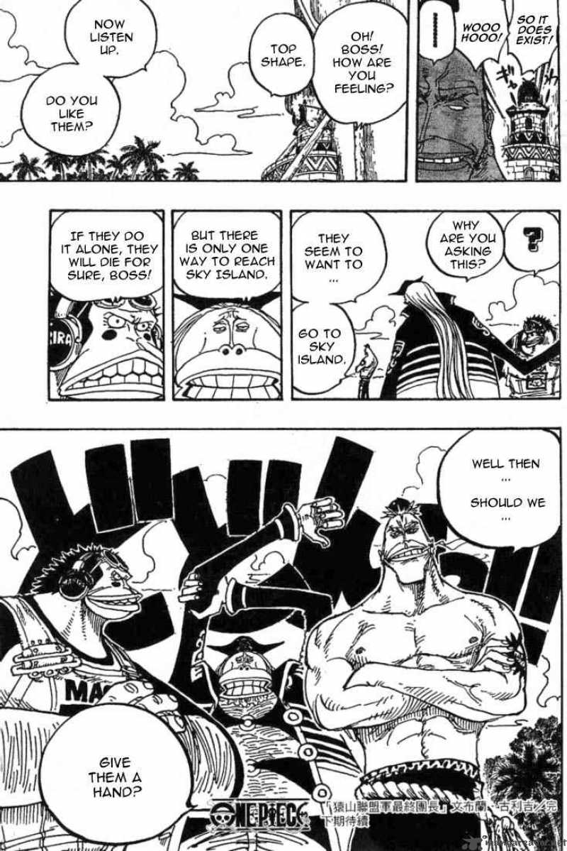 One Piece Chapter 228 page 19 - Chapter 228: Mont Blanc Cricket, the Last Boss of the Saruyama Allied Force