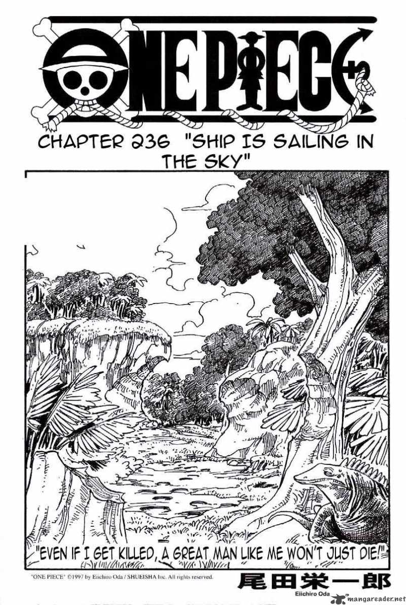 One Piece Chapter 236 page 1 - Chapter 236: The Ship Sails to the Sky