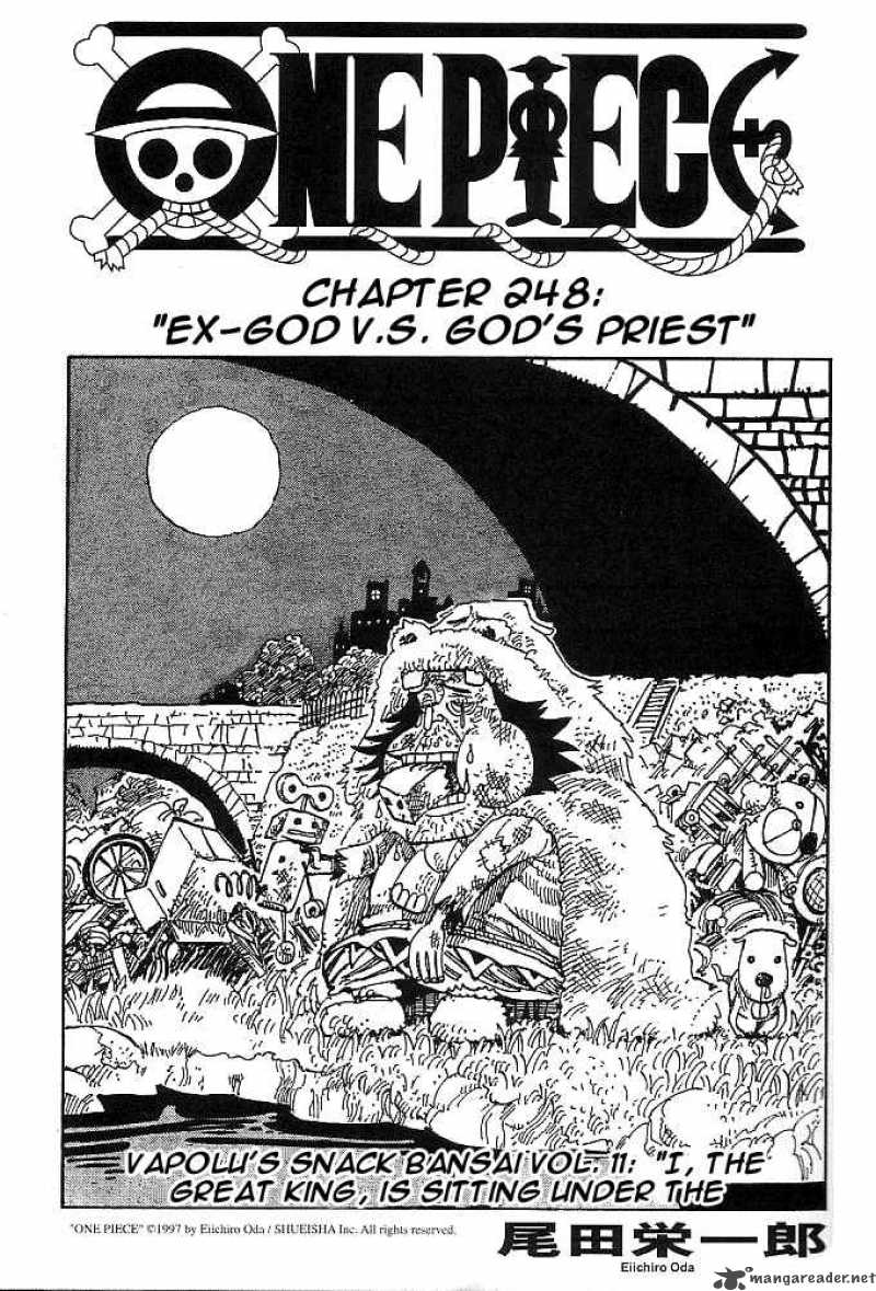One Piece Chapter 248 page 1 - Chapter 248: Former God vs Priest