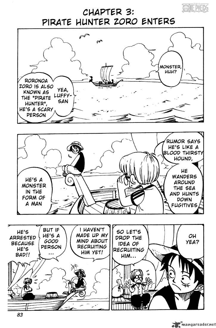 One Piece Chapter 3 page 1 - Chapter 3: Introducing Pirate Hunter Zoro
