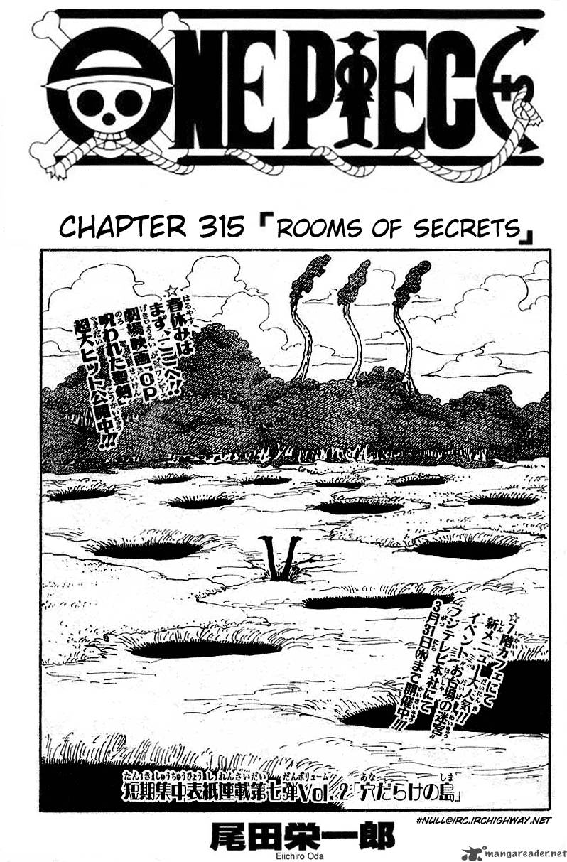 One Piece Chapter 315 page 1 - Chapter 315: Secret Room