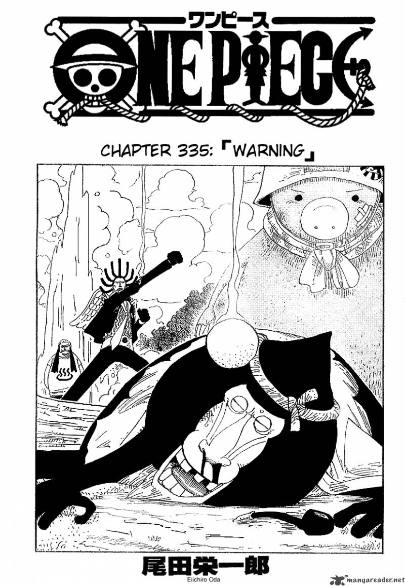 One Piece Chapter 335 page 1 - Chapter 335: WARNING