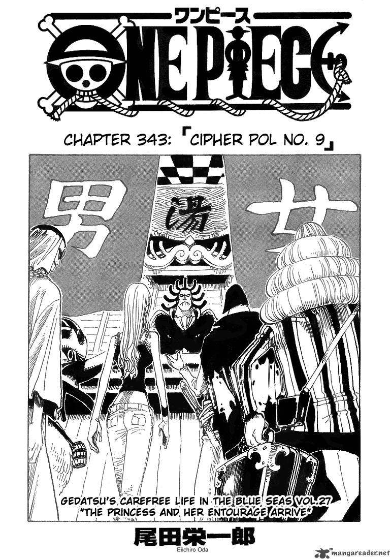 One Piece Chapter 343 page 1 - Chapter 343: Cipher Pol No.9