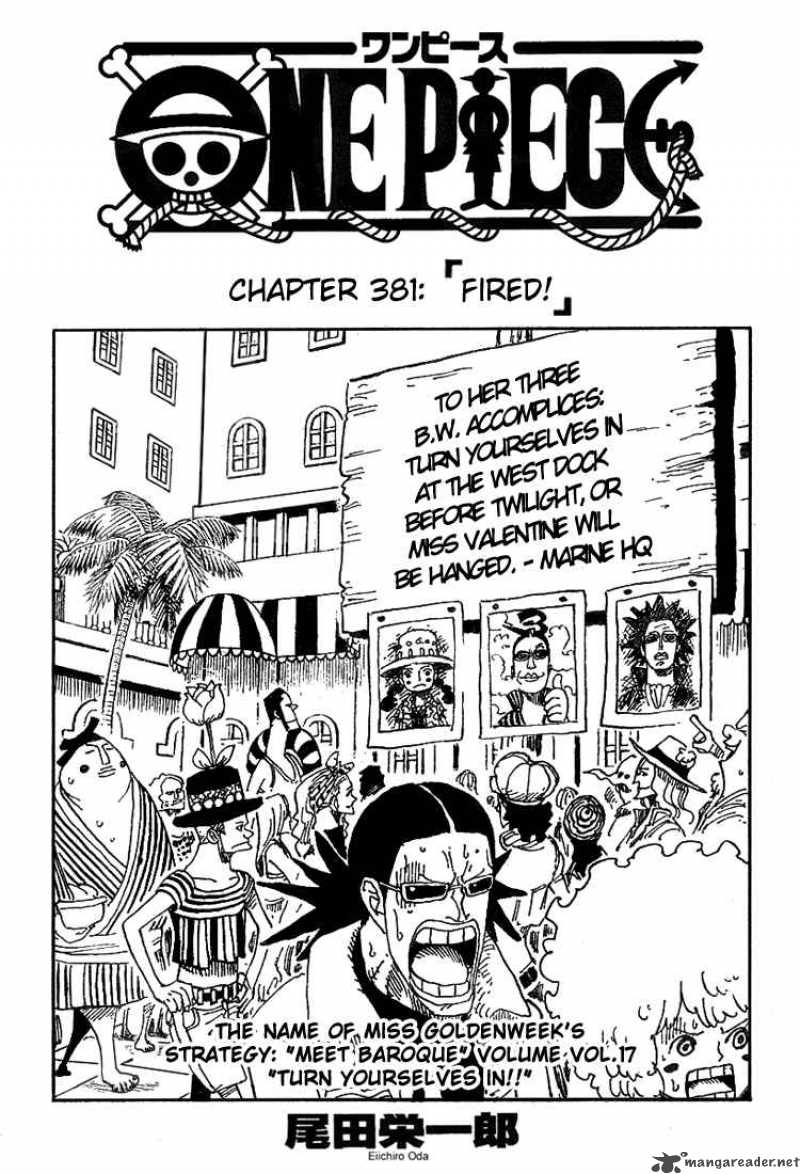 One Piece Chapter 381 page 1 - Chapter 381: Fired