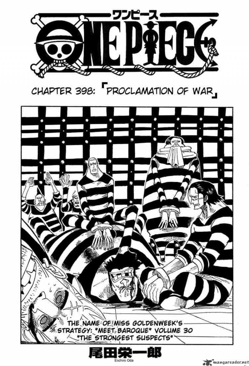 One Piece Chapter 398 page 1 - Chapter 398: Declaration of War