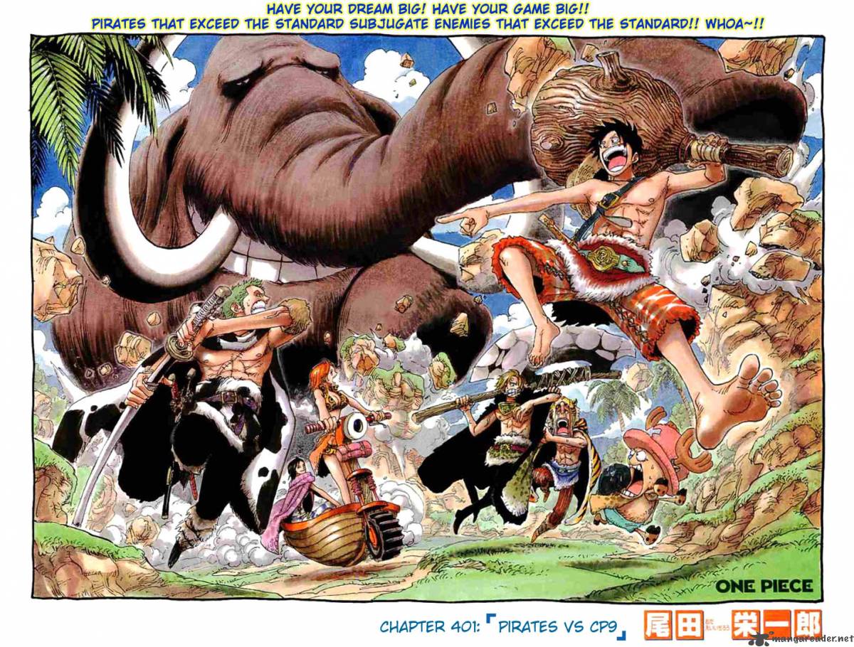 One Piece Chapter 401 page 1 - Chapter 401: Pirates vs CP9