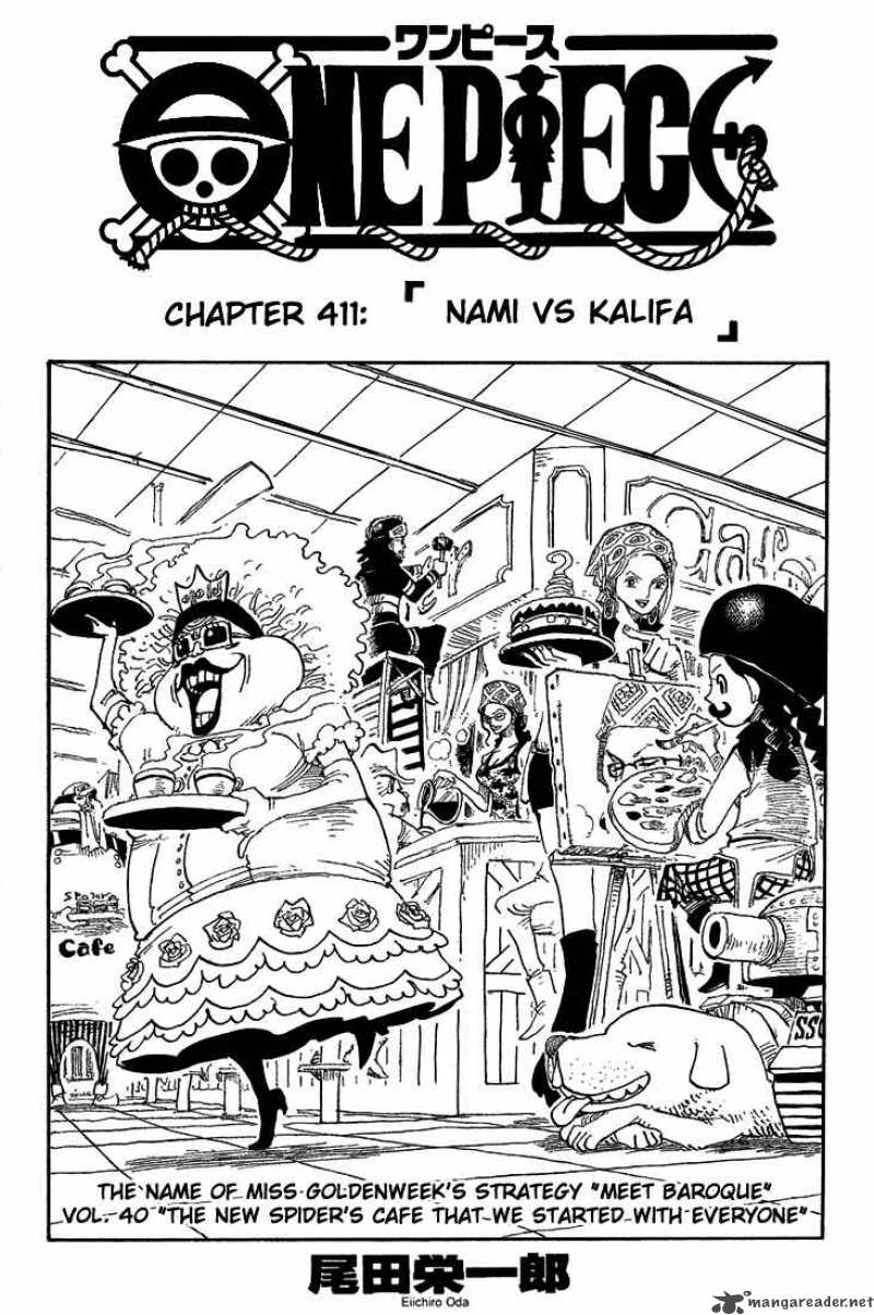 One Piece Chapter 411 page 1 - Chapter 411: Nami vs Kalifa