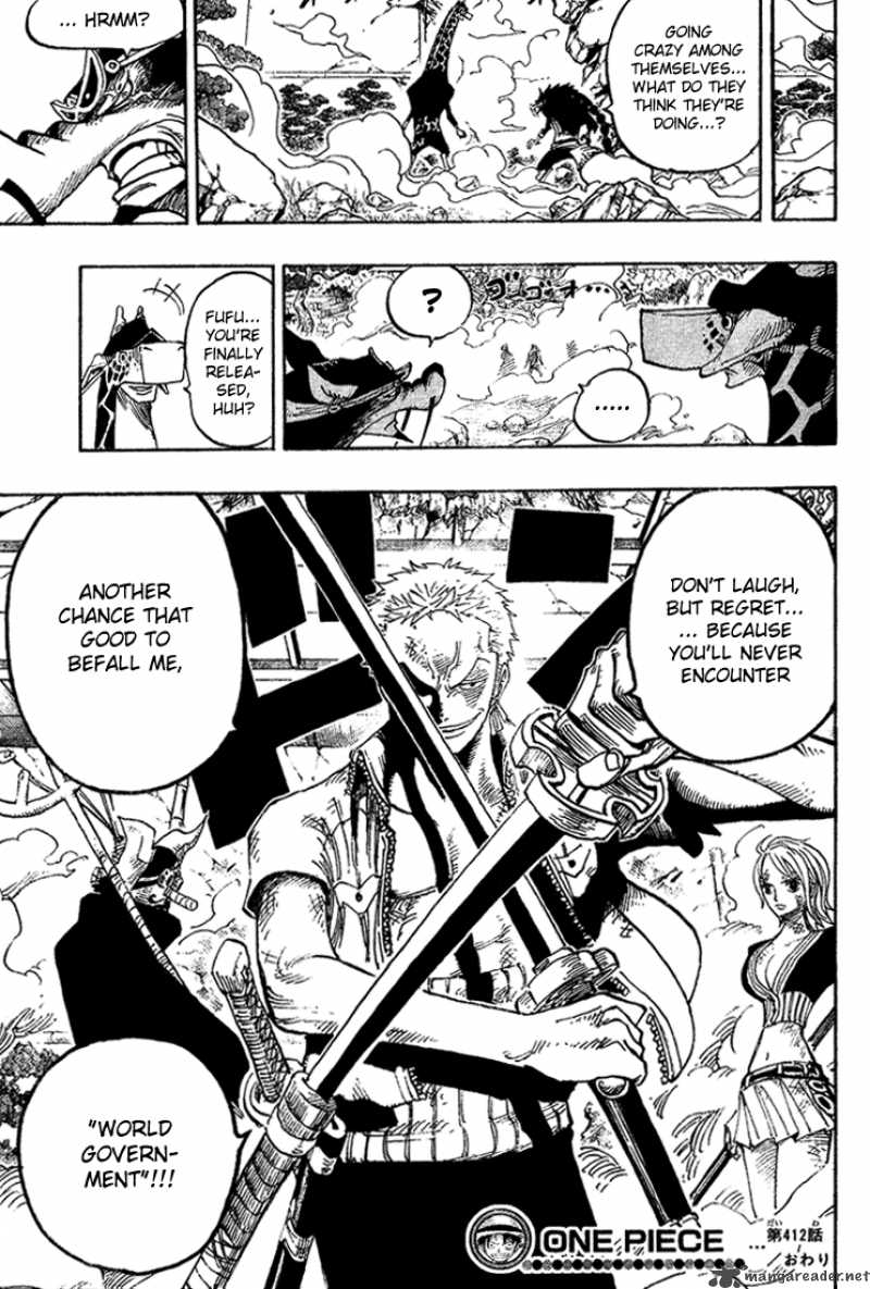 One Piece Chapter 412 page 18 - Chapter 412: You Missed Your Chance