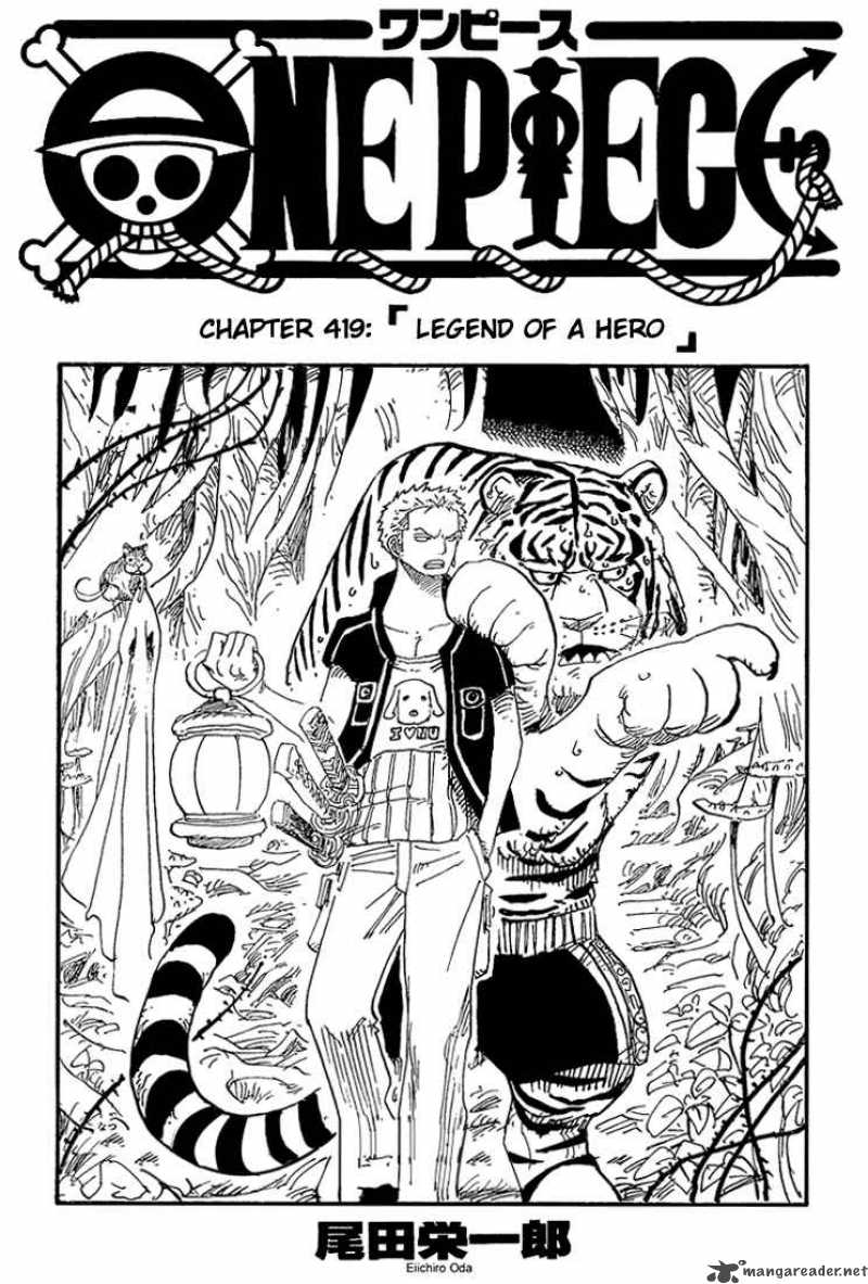 One Piece Chapter 419 page 1 - Chapter 419: Legend of a Hero