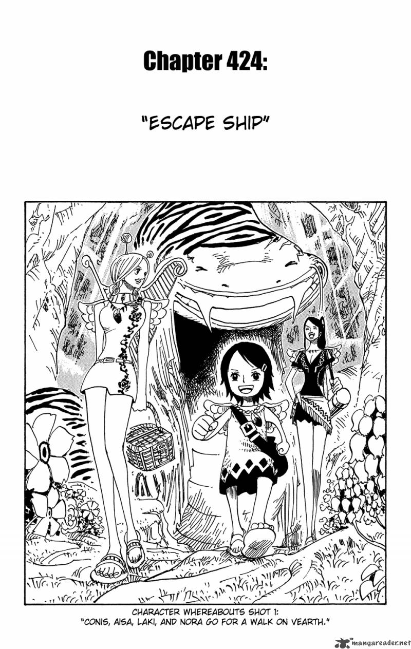 One Piece Chapter 424 page 1 - Chapter 424: Escape Ship