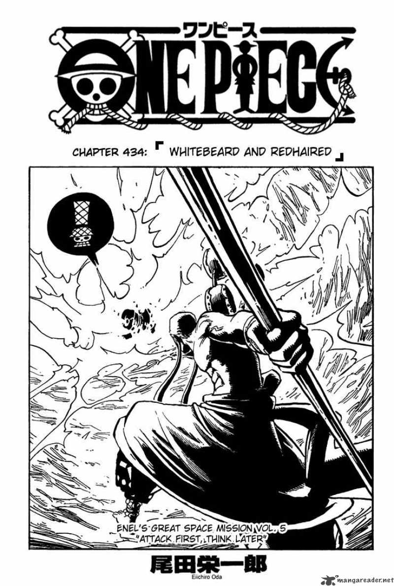 One Piece Chapter 434 page 1 - Chapter 434: Whitebeard and Red Hair