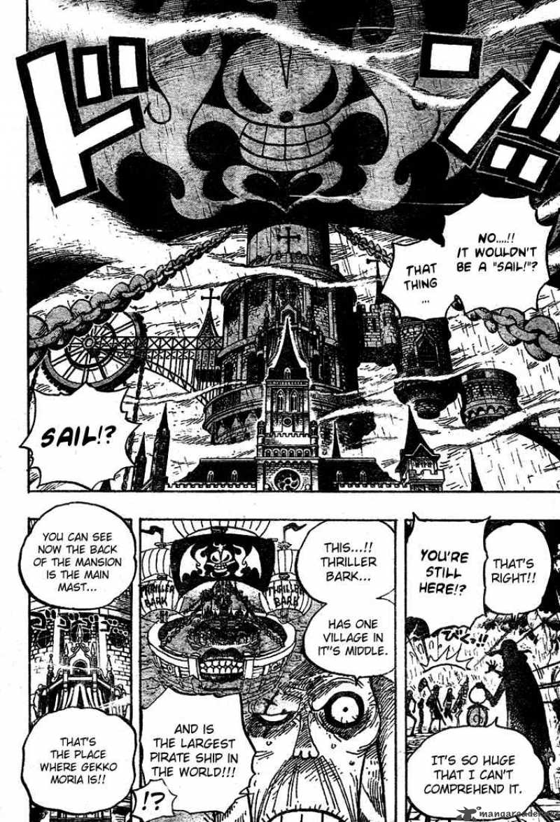 One Piece Chapter 449 page 14 - Chapter 449: The Mysterious Four of Thriller Bark