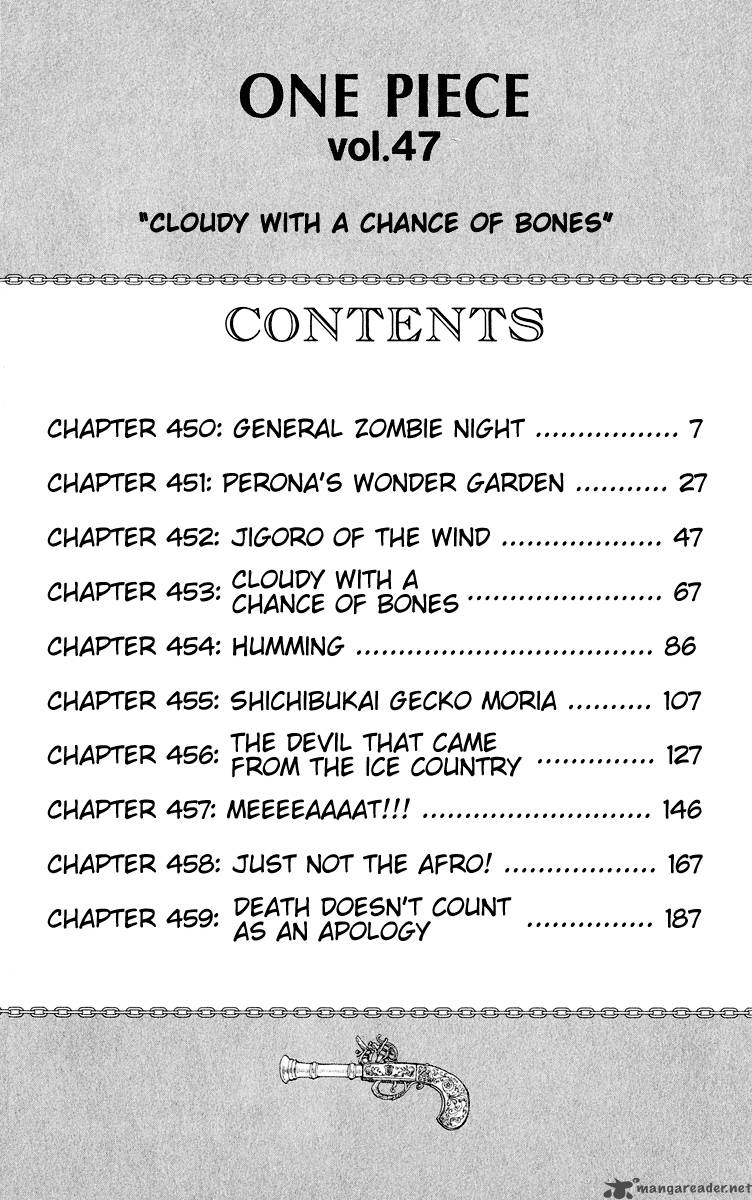 One Piece Chapter 450 page 8 - Chapter 450: General Zombie Night