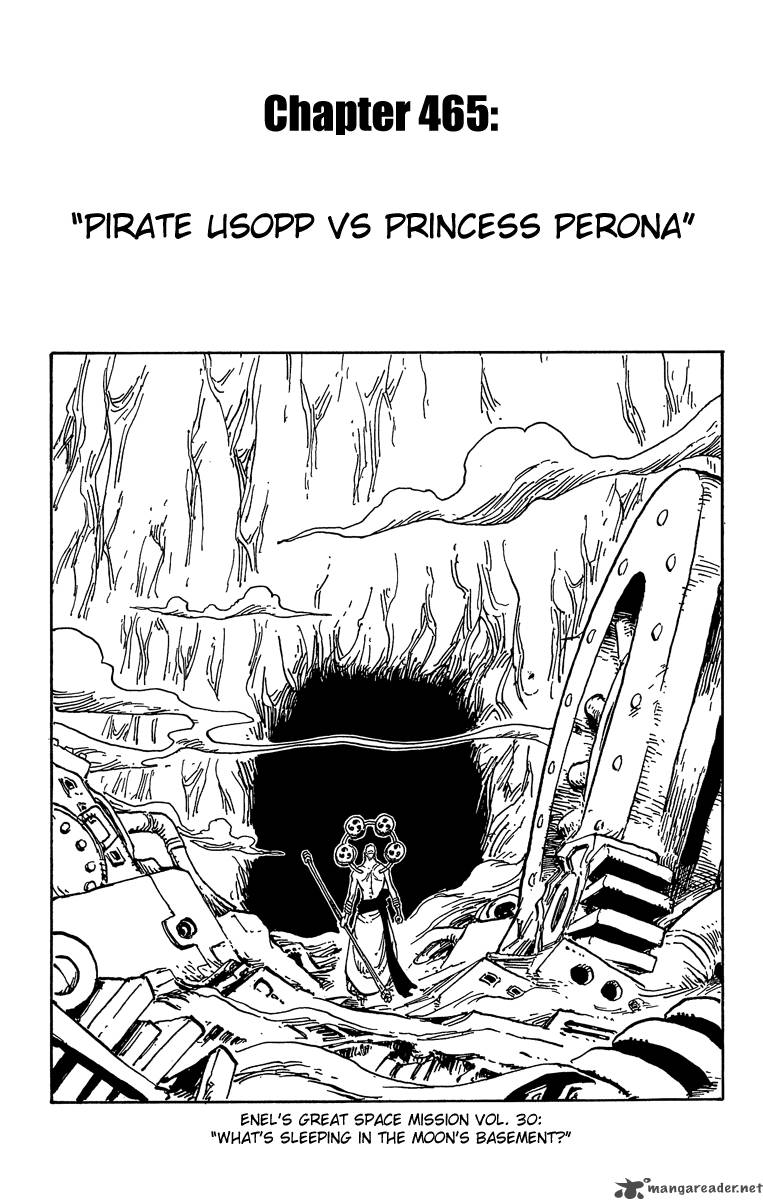 One Piece Chapter 465 page 1 - Chapter 465: Pirate Usopp vs Princess Perona