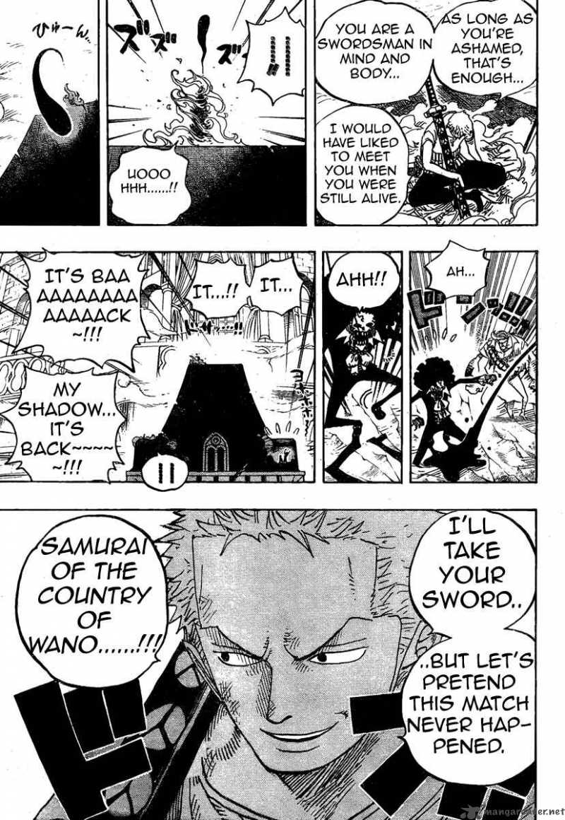 One Piece Chapter 467 page 18 - Chapter 467: Pirate Zoro vs Samurai Ryuma