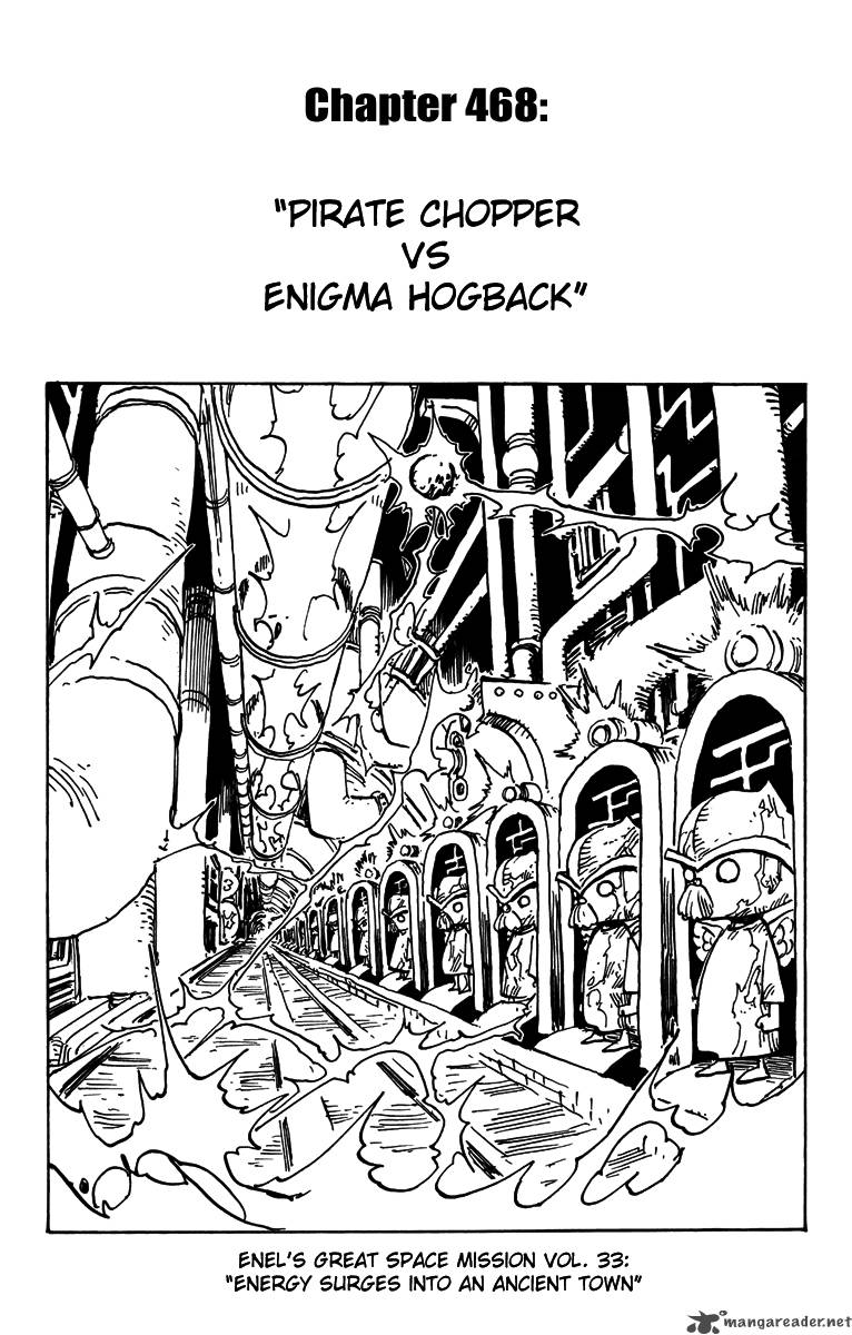 One Piece Chapter 468 page 1 - Chapter 468: Pirate Chopper vs Mysterious Hogback