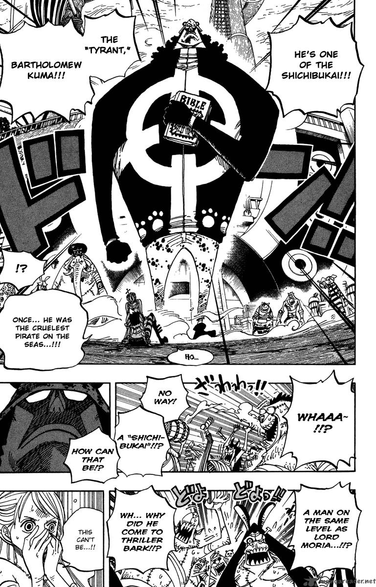 One Piece Chapter 473 page 12 - Chapter 473: Warlord Bartholomew Kuma Appears