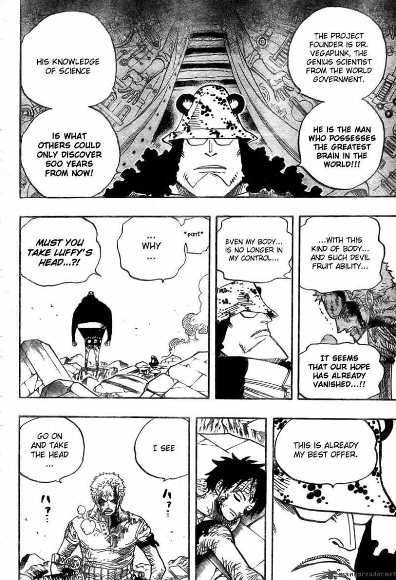 One Piece Chapter 485 page 10 - Chapter 485: Straw Hat Pirates - Pirate Hunter Zoro