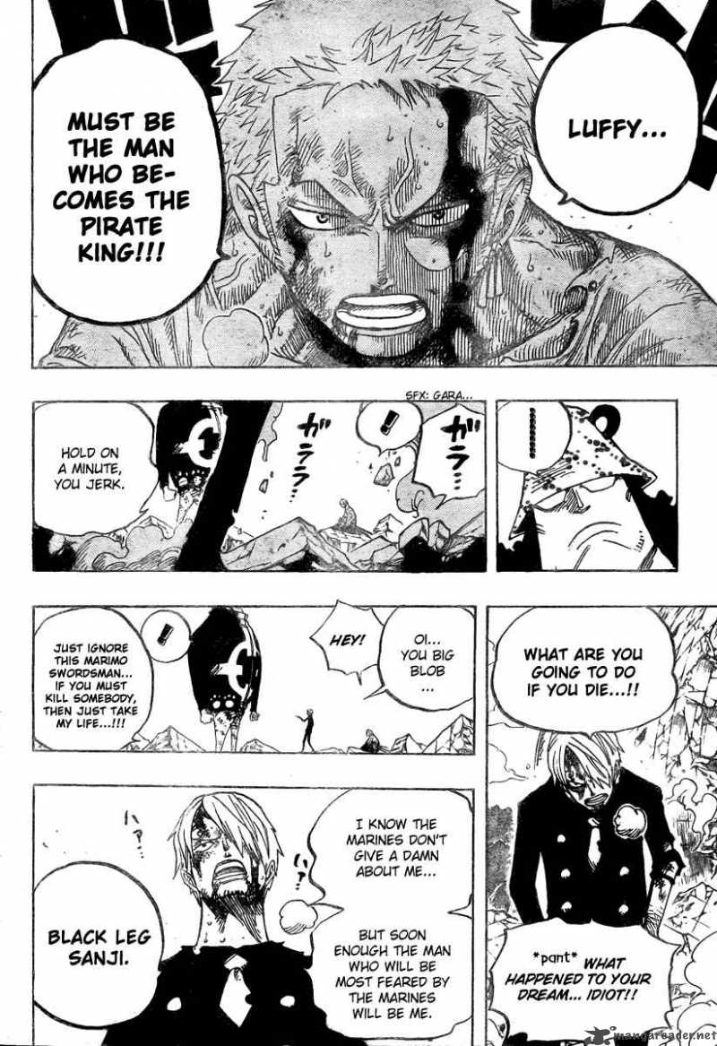 One Piece Chapter 485 page 12 - Chapter 485: Straw Hat Pirates - Pirate Hunter Zoro