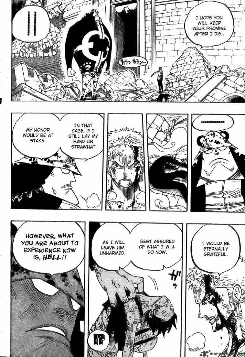 One Piece Chapter 485 page 14 - Chapter 485: Straw Hat Pirates - Pirate Hunter Zoro