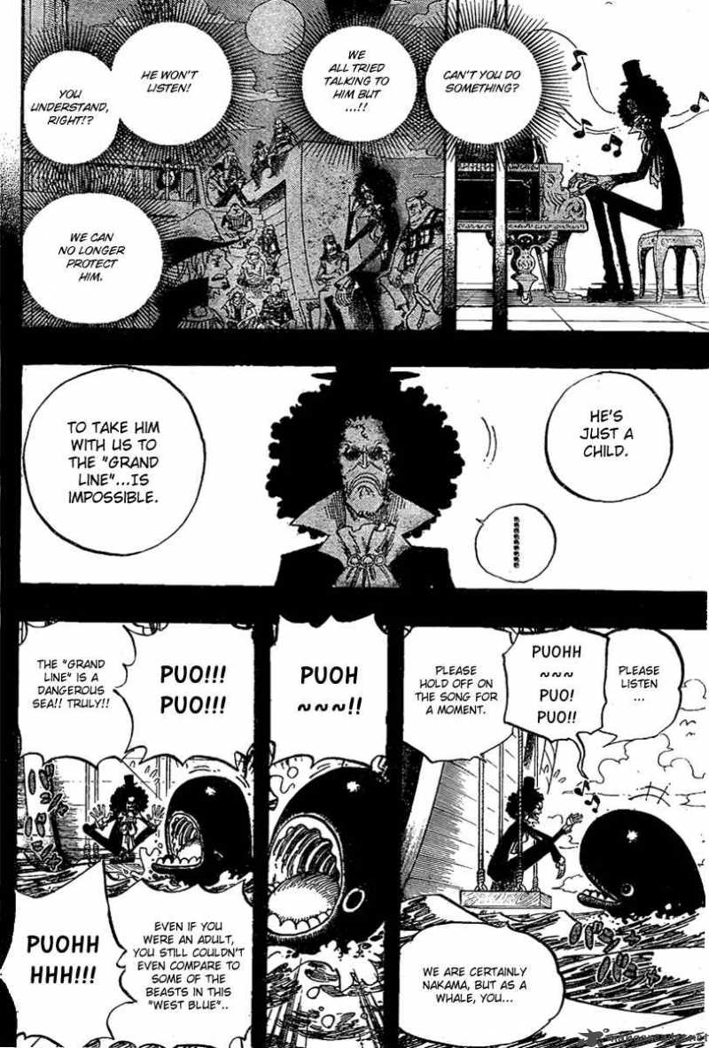 One Piece Chapter 487 page 6 - Chapter 487: That Song
