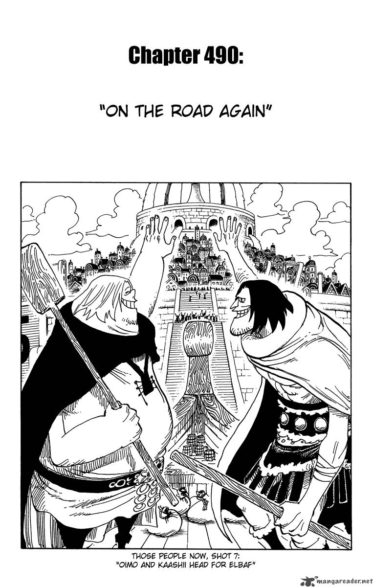 One Piece Chapter 490 page 1 - Chapter 490: Arriving Again