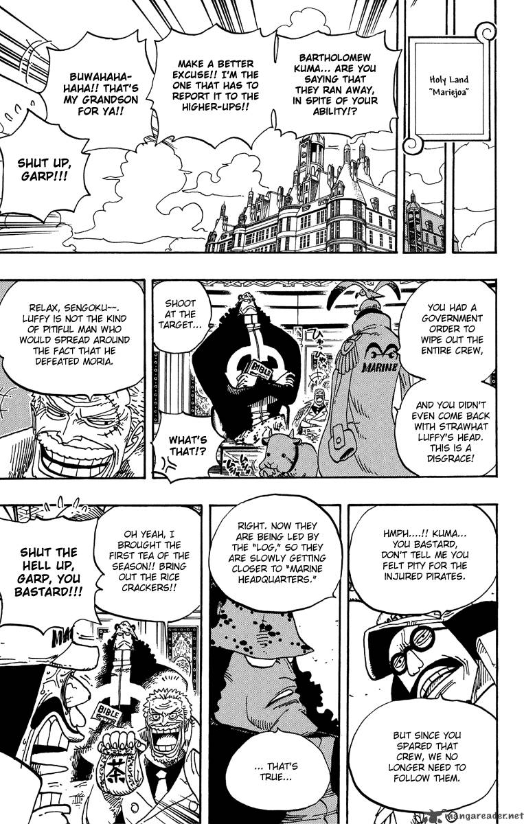 One Piece Chapter 490 page 7 - Chapter 490: Arriving Again