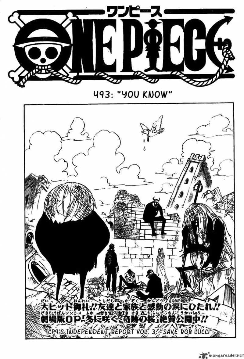 One Piece Chapter 493 page 1 - Chapter 493: You Know Me