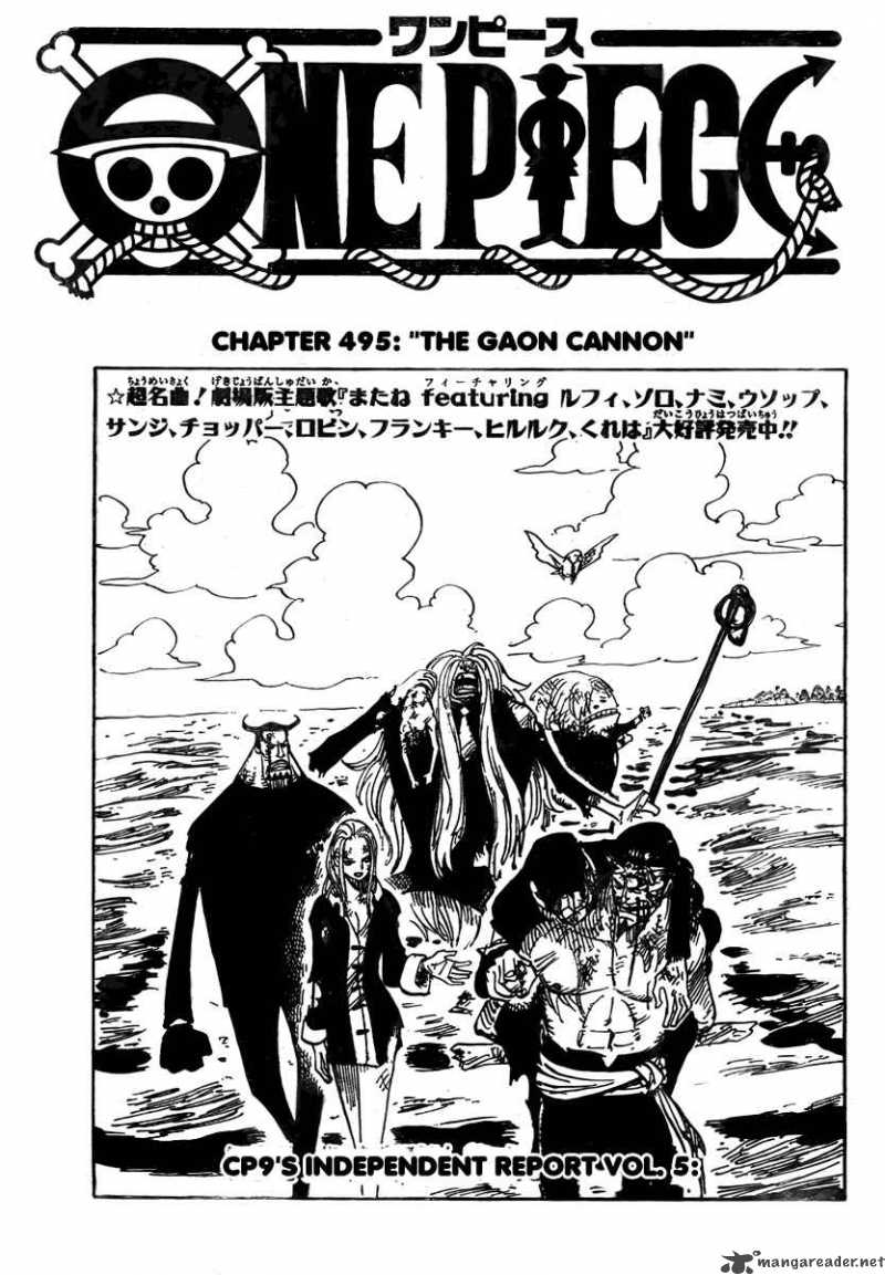 One Piece Chapter 495 page 1 - Chapter 495: Gaon Cannon