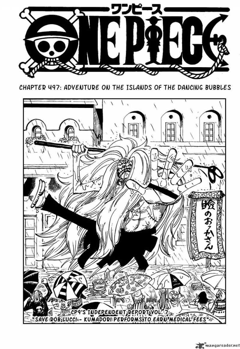 One Piece Chapter 497 page 1 - Chapter 497: Adventure on the Archipelago of Dancing Soap Bubbles
