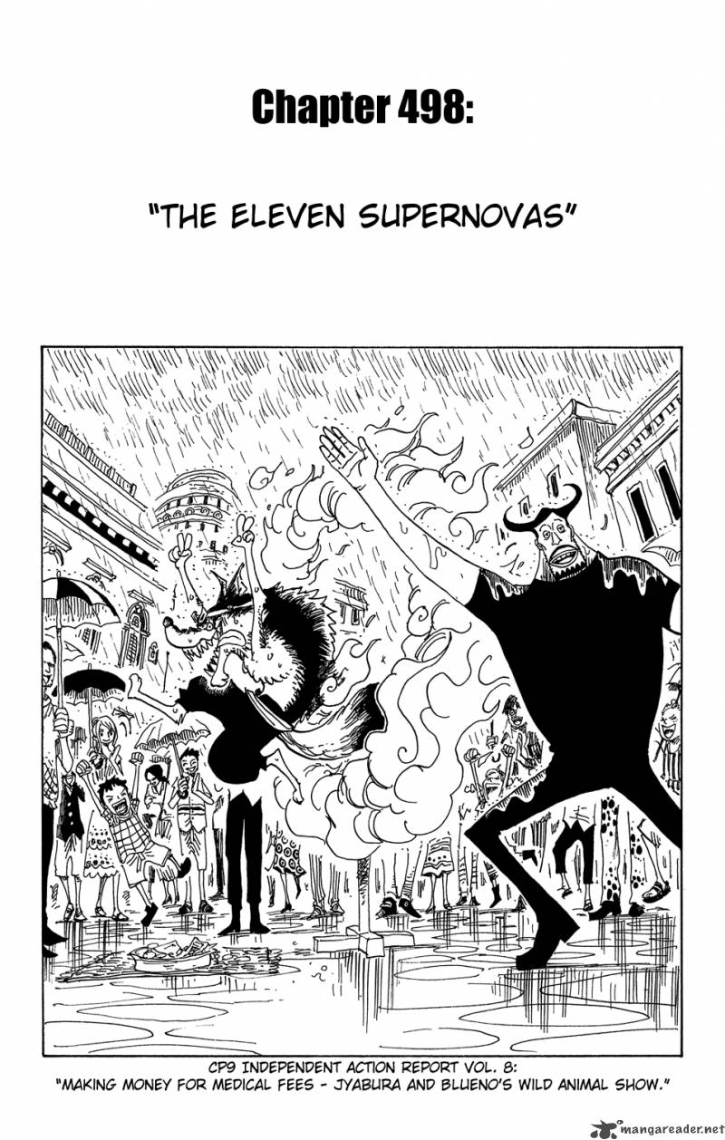 One Piece Chapter 498 page 1 - Chapter 498: The Eleven Supernovas