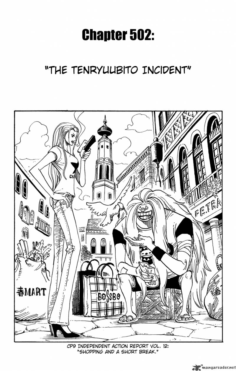 One Piece Chapter 502 page 1 - Chapter 502: The Incident of the Celestial Dragons