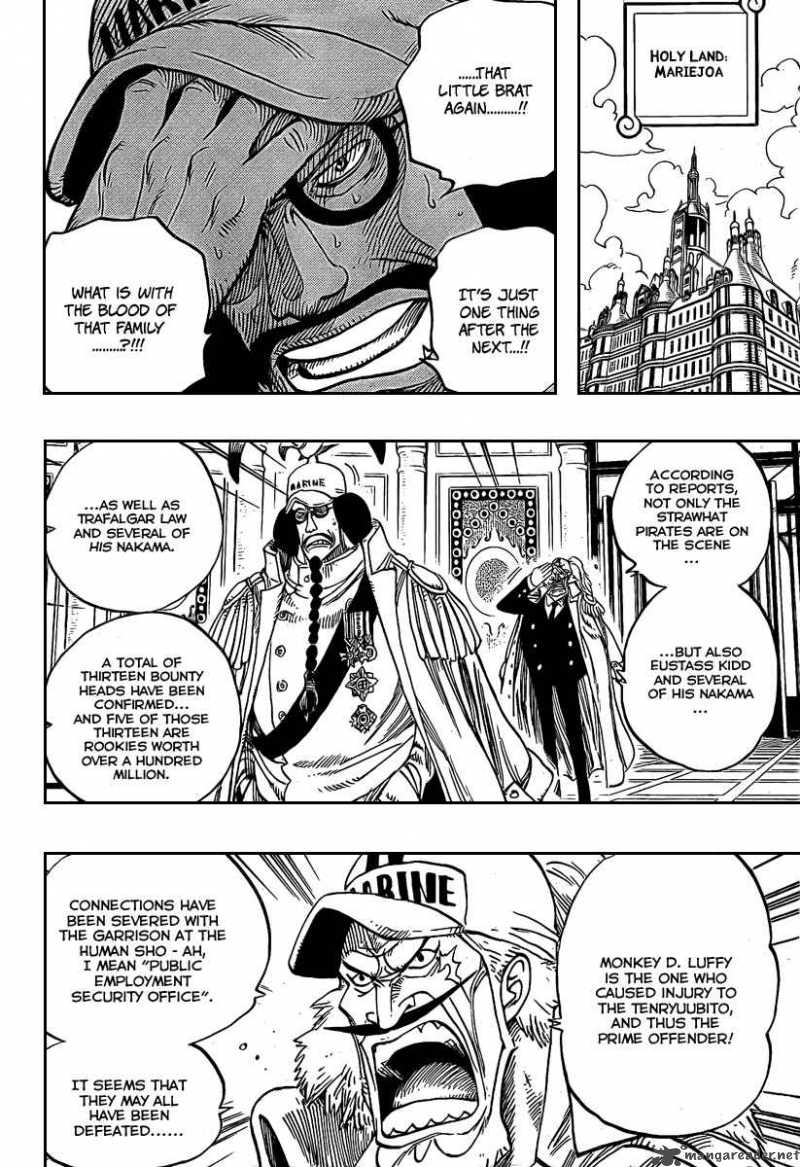 One Piece Chapter 504 page 4 - Chapter 504: Pirate Front Line on the Move!!