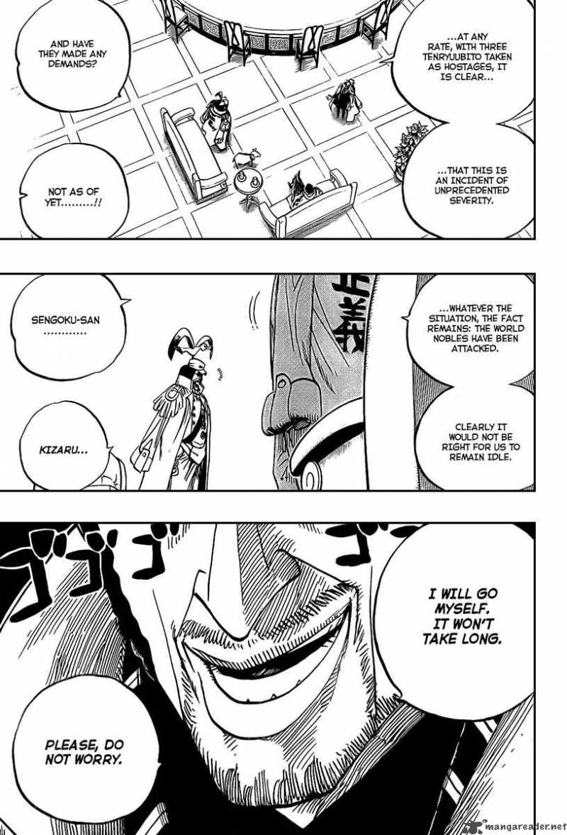 One Piece Chapter 504 page 5 - Chapter 504: Pirate Front Line on the Move!!